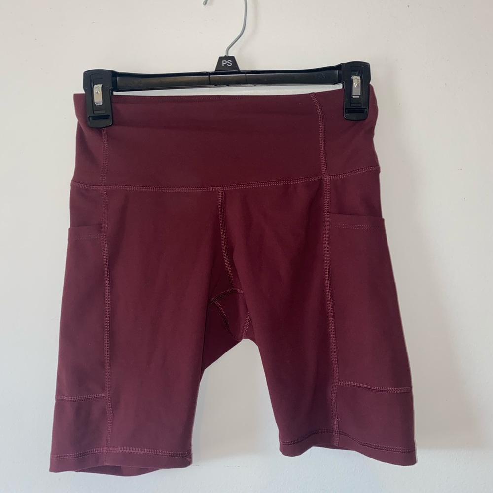 Maroon biker shorts